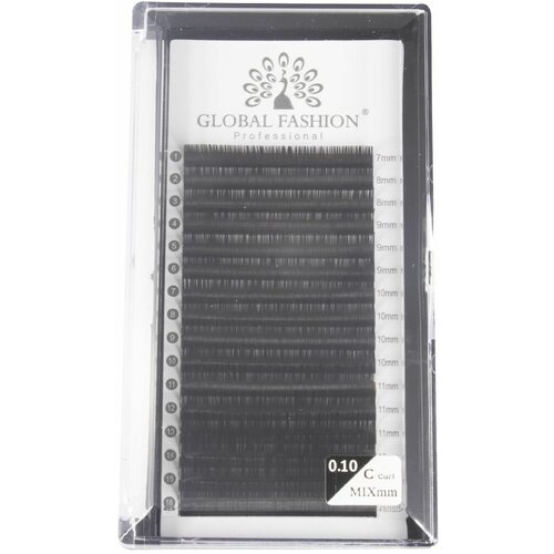 Global Fashion Ресницы для наращивания Premium Lashes / микс 7-12 мм, 0.10 мм / изгиб C