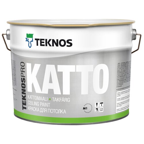 Краска акриловая TEKNOS TeknosPro Katto белый 9 л краска акриловая teknos timantti 20 полуматовая белый 9 л 14 кг