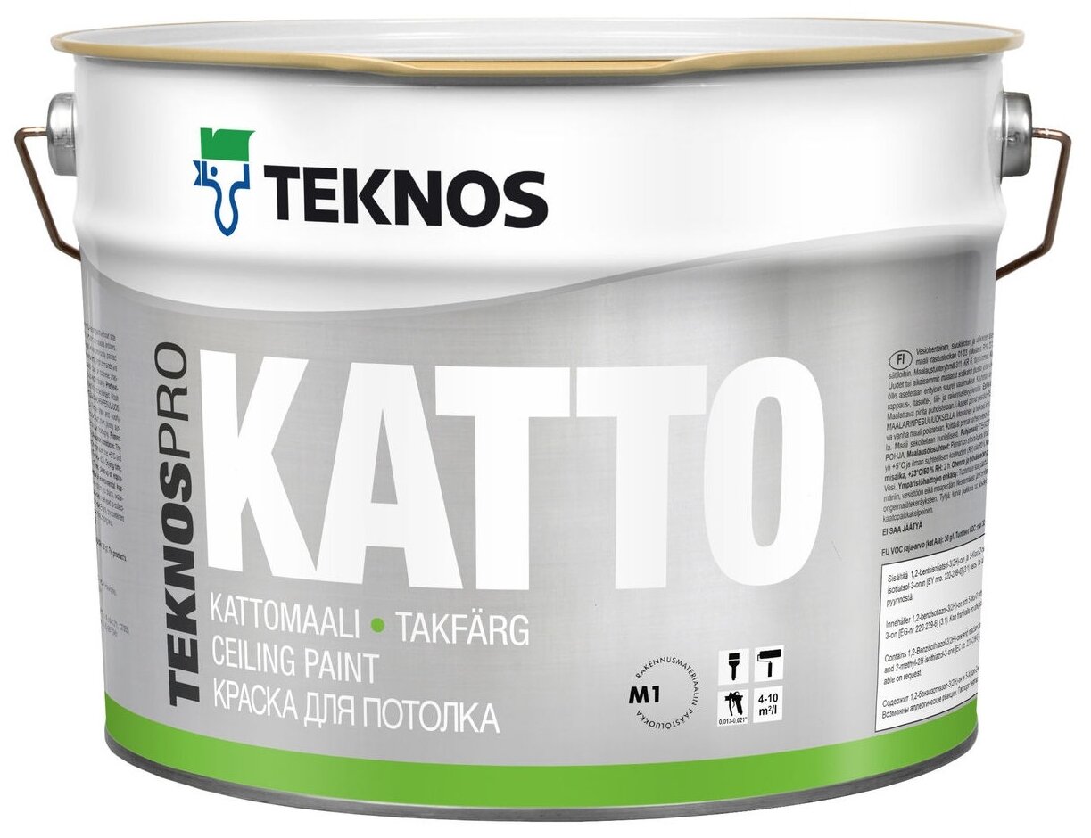 Краска акриловая TEKNOS TeknosPro Katto белый 9 л