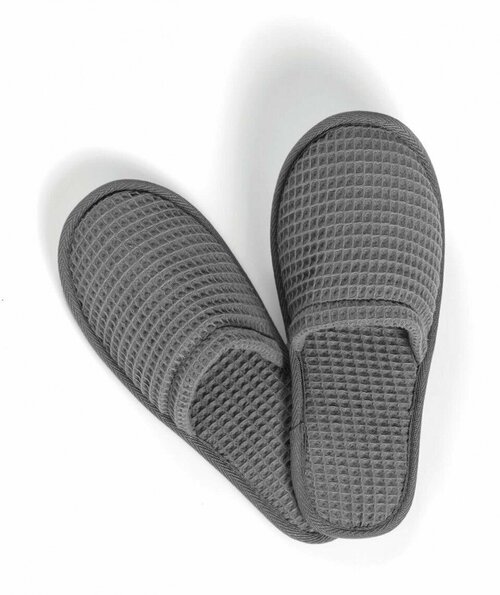 Тапочки Тапочки из хлопка Mia Waffle, 36/37 , темно-серый (dark grey), размер 36/37, серый