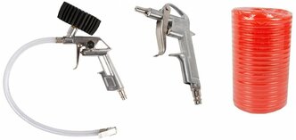 Набор пневмоинструментов QUATTRO ELEMENTI 3 шт, шланг 5м, пистолеты для накачки шин и обду (772-128)