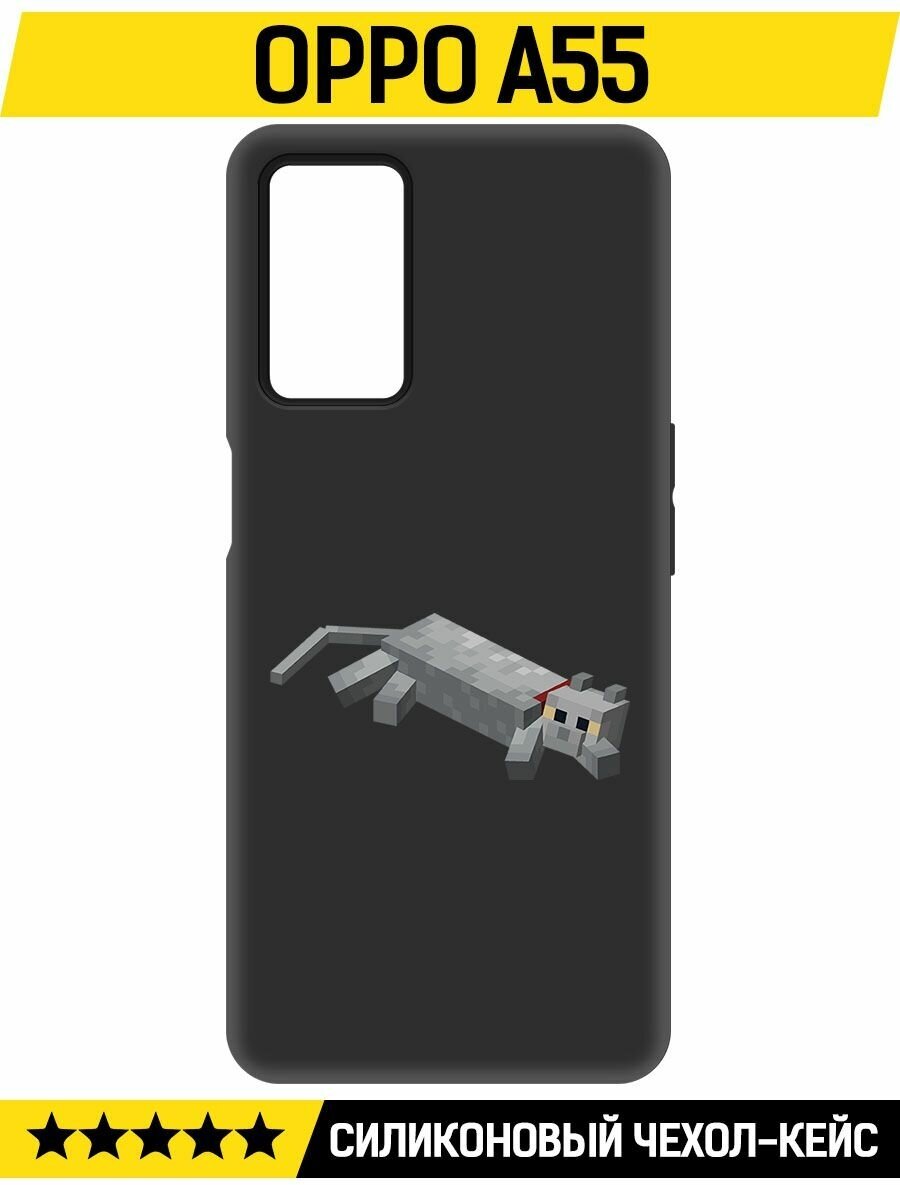 Чехол-накладка Krutoff Soft Case Minecraft-Кошка для Oppo A55 черный