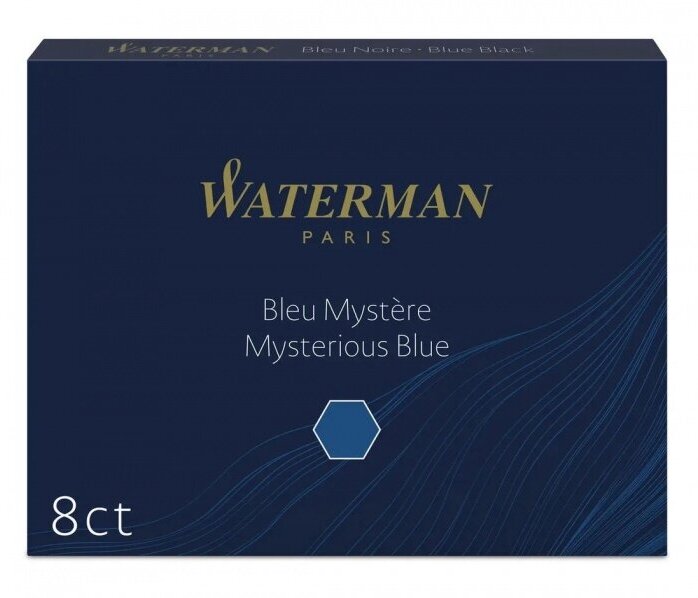 Waterman S0110910 Стандартные картриджи с темно-синими чернилами для перьевой ручки waterman