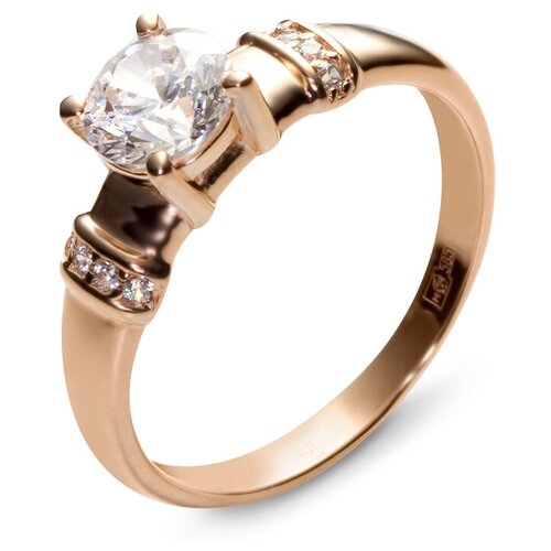 фото Эстет кольцо с 9 фианитами из красного золота 01к114543, размер 18