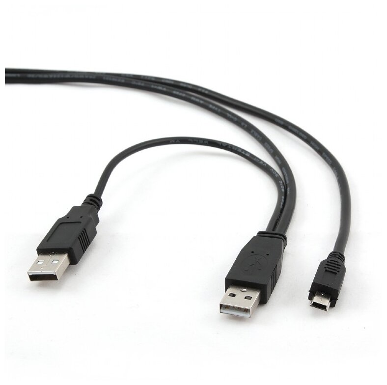 Кабель USB 2.0 Pro Cablexpert CCP-USB22-AM5P-3, 2xAM/miniBM 5P, 0.9м, экран, черный, пакет