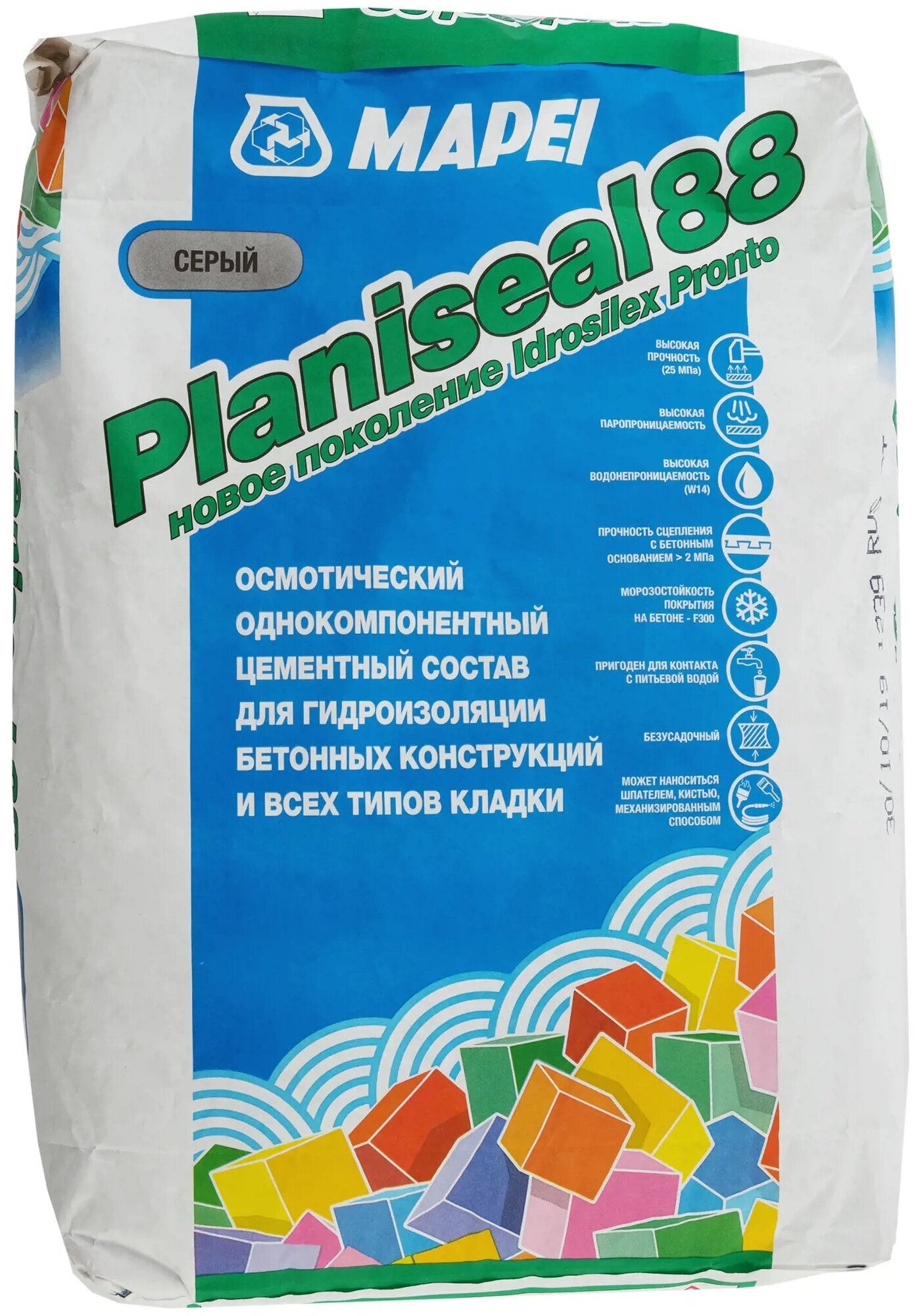 Mapei Planiseal 88/Мапей Планисил 88, 25 кг, осмотический раствор для гидроизоляции - фотография № 1