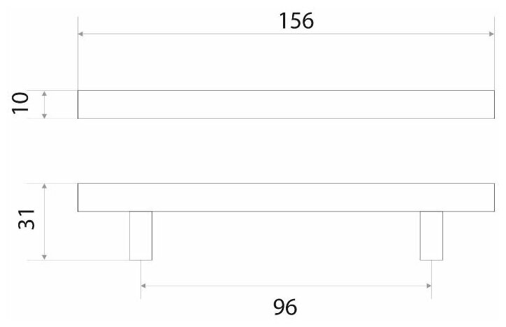 Ручка-рейлинг мебельная D10х96-156мм, сталь/хром - фотография № 4