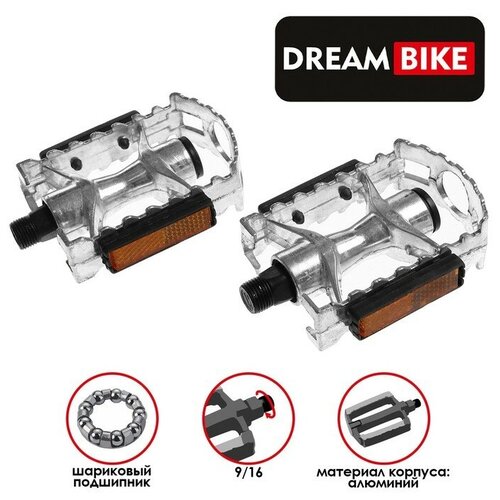 педали 9 16 с подшипником dream bike алюминиевые Педали 9/16 Dream Bike, с подшипниками, алюминиевые