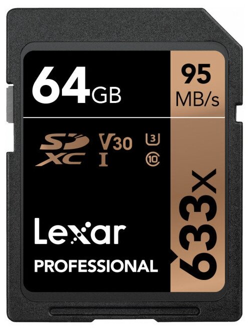 Карта памяти 64Gb - Lexar SDXC Class10 U3 LSD64GCB633 (Ориги