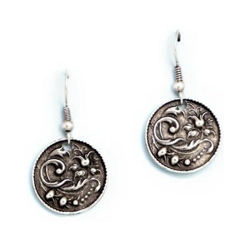 фото Серьги бижутерные хохлома (замок-крючок, бижутерный сплав, серебристый) 54044 otokodesign