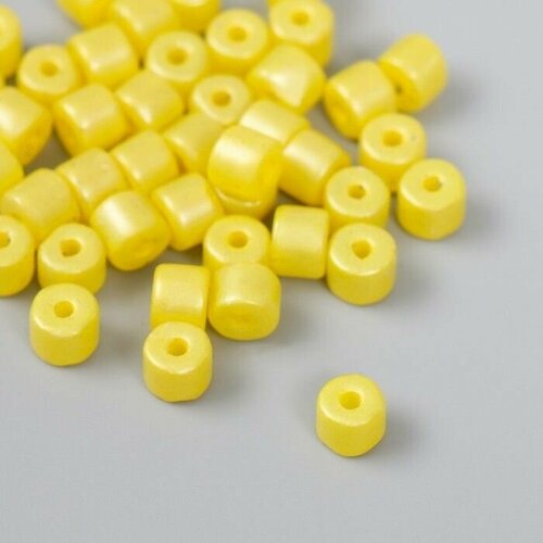 Бусины для творчества пластик цилиндр Лимон набор 20 гр 0,6х0,6х0,5 см