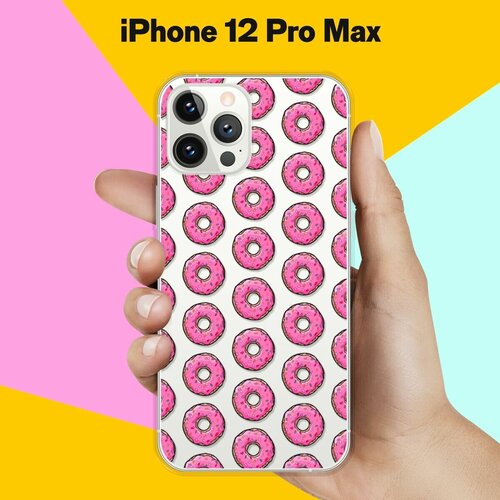 Силиконовый чехол Пончики на Apple iPhone 12 Pro Max силиконовый чехол на apple iphone 12 pro max эпл айфон 12 про макс с рисунком relax for corgi