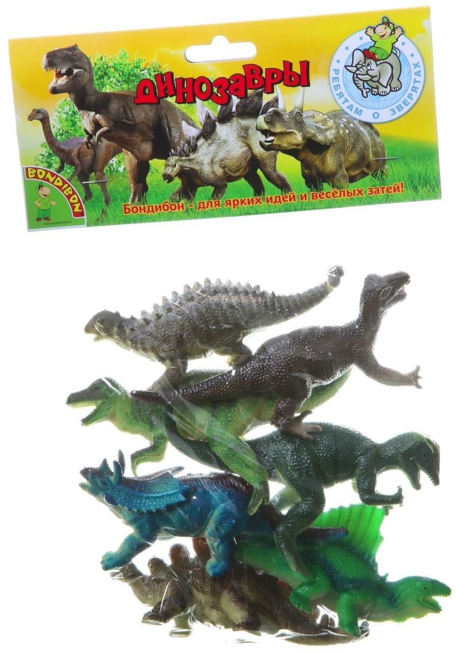 Набор животных BONDIBON "Ребятам о Зверятах", динозавры, 5", 7 шт.