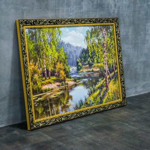 Картина репродукция на стену для интерьера в раме на холсте 70х50 см ПИ10