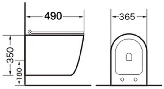Унитаз GR-4455S подвесной безободковый с тонкой крышкой - фотография № 15