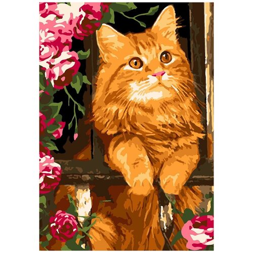 фото Набор для творчества lori картина по номерам "рыжий котик"