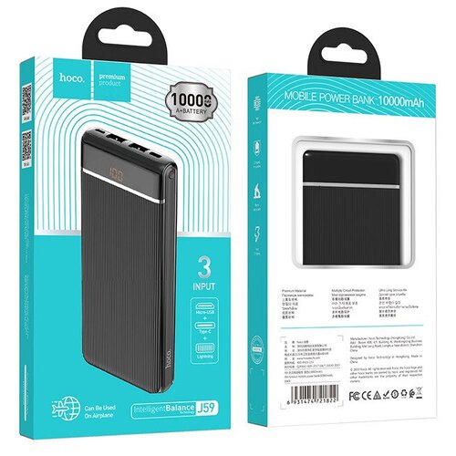 Портативное зарядное устройство Hoco J59 10000mAh черное 92800₽