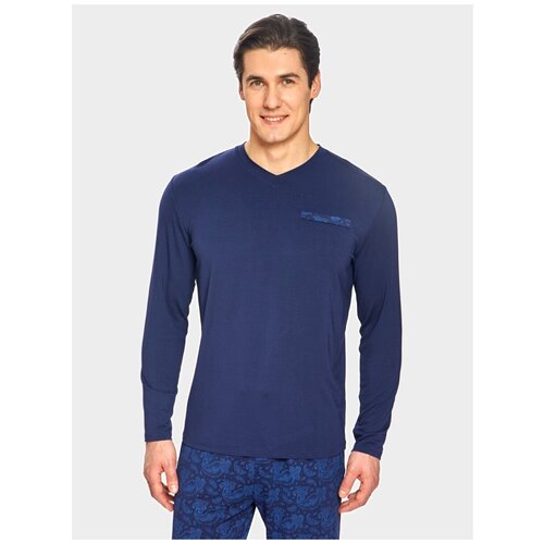 Джемпер KANZLER, длинный рукав, силуэт свободный, размер L, синий