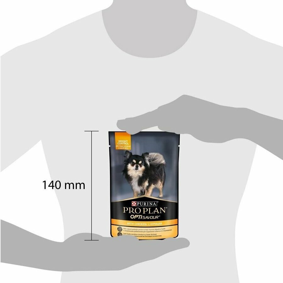 Влажный корм Purina ProPlan для склонных к набору веса собак мелких и карликовых пород, курица в соусе, 85гр - фото №14