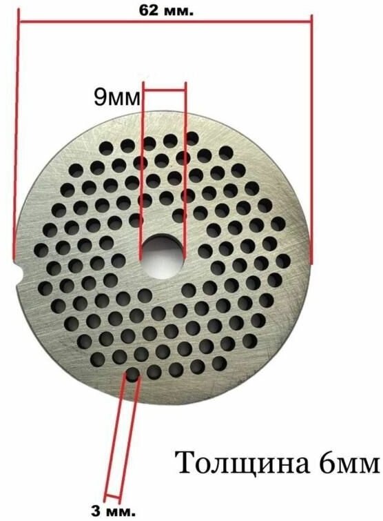 Решетка (62мм) мелкая для мясорубки SATURN - фотография № 2