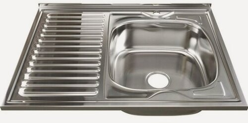 Изображение товара Кухонная мойка Mixline 60х80 (0,8) прав вып 3 1/2 18см с сифоном