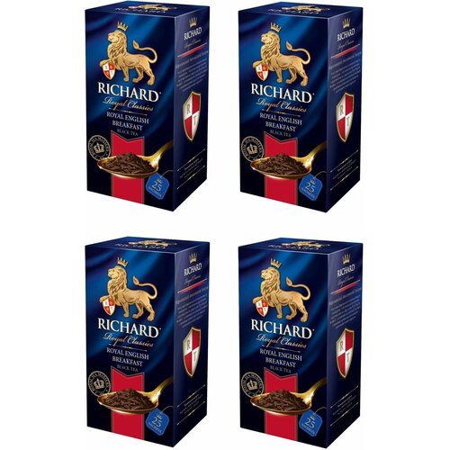 Чай черный "Richard Royal English Breakfast" 25 пакетиков 4 упаковки