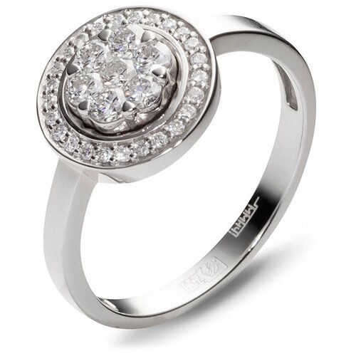 фото Эстет кольцо с 32 бриллиантами из белого золота 750 пробы 01к673019z, размер 19