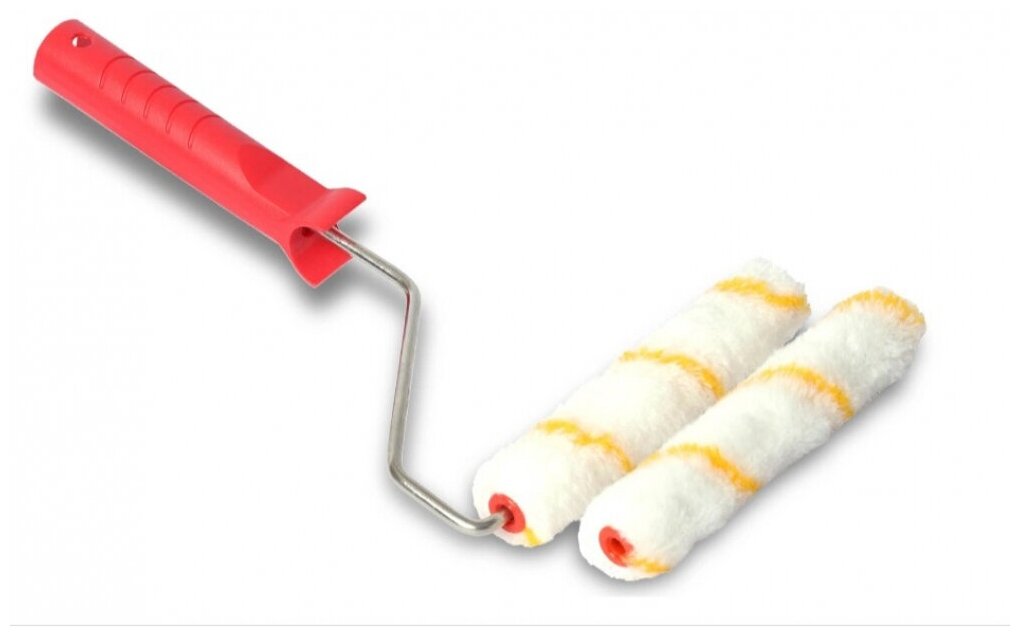 Мини-валик малярный в сборе "Полиакрил", 110 мм (ручка + 2 валика), VIRTUS — фото 1