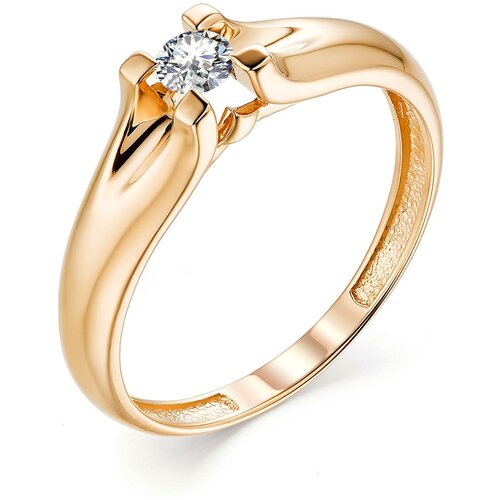 фото Алькор кольцо с 1 бриллиантом из красного золота 13175-100, размер 17.5