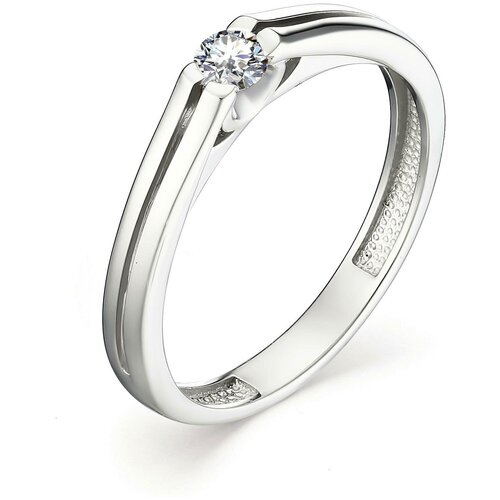 фото Алькор кольцо с 1 бриллиантом из белого золота 13087-200, размер 18