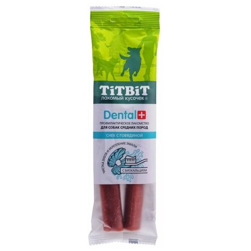 Лакомство для собак TiTBiT Dental+ средних пород Снек с говядиной 85 г