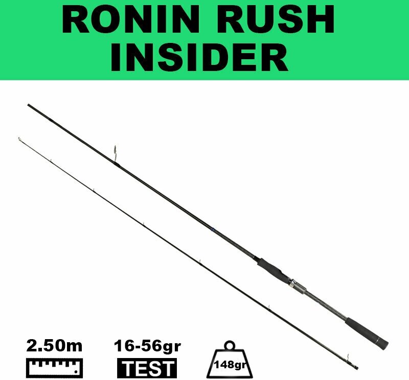 Универсальный джиговый спиннинг RONIN RUSH INSIDER 822H 2.50m, 16 - 56gr