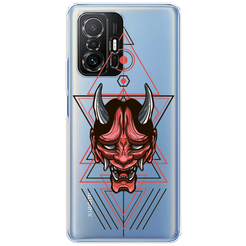 Силиконовый чехол на Xiaomi Mi 11T / Сяоми Ми 11T Hanya Oni mask, прозрачный силиконовый чехол на xiaomi mi 11t сяоми ми 11t девушка с кофе прозрачный