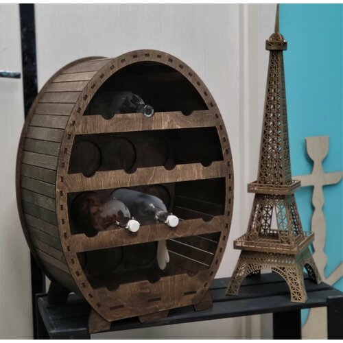 Винный деревянный улей Держатель из дерева для бутылок Ящик для хранения с отверстиями для бутылок Подставки для вина Винный бочонок мини-бар 6928₽