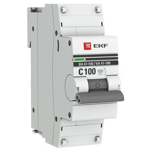 Автоматический выключатель EKF ВА 47-100 (C) 10kA 100 А выключатель автоматический модульный 1п c 100а 15ка ва 47 125 proxima ekf mcb47125 1 100c mcb47125 1