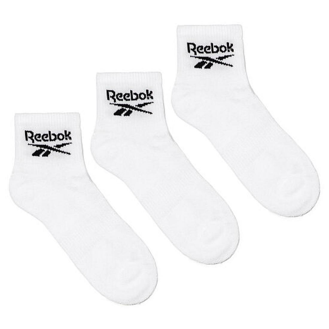 Носки Reebok Core Ankle Socks, комплект, 3 пары, размер 37/39 EU, белый