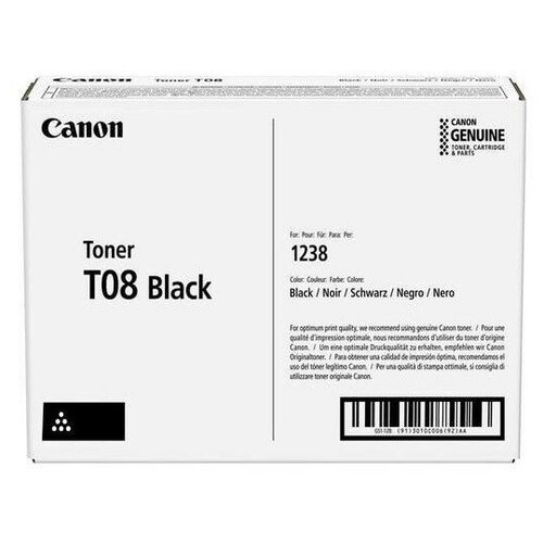 Toner T08 Black картридж лазерный canon t08bk 3010c006 черный 11000стр для canon canon i sensys x 1238i 1238if 1238p 1238pr