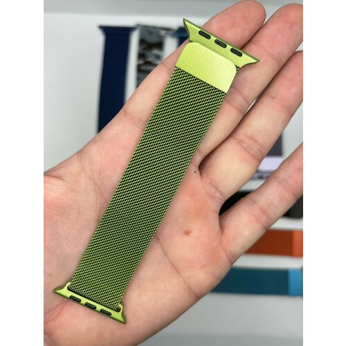 Ремешок для Apple Watch, Миланская петля, 42-44-45-49 мм, 1-7, SE, зеленый, металлический