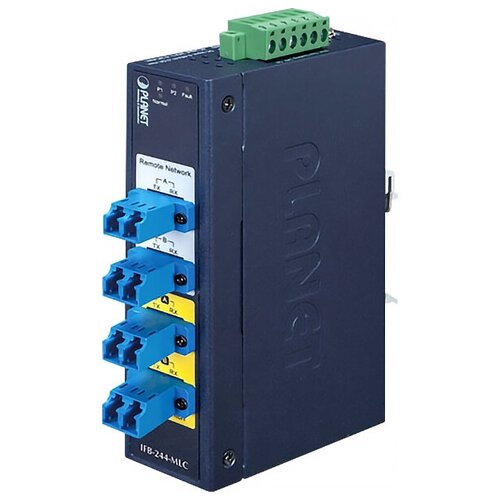 Коммутатор/ PLANET IFB-244-SLC Industrial 2-channel Optical Fiber Bypass Switch w/ 4x LC Single mode (-40~75 C, dual 9~48V DC/24V AC) IFB-244-SLC