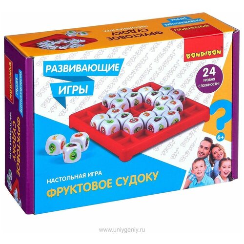 Развивающие настольные игры Bondibon «фруктовое судоку» развивающие игры bondibon построй глазки 30 блоков кубик bb4151