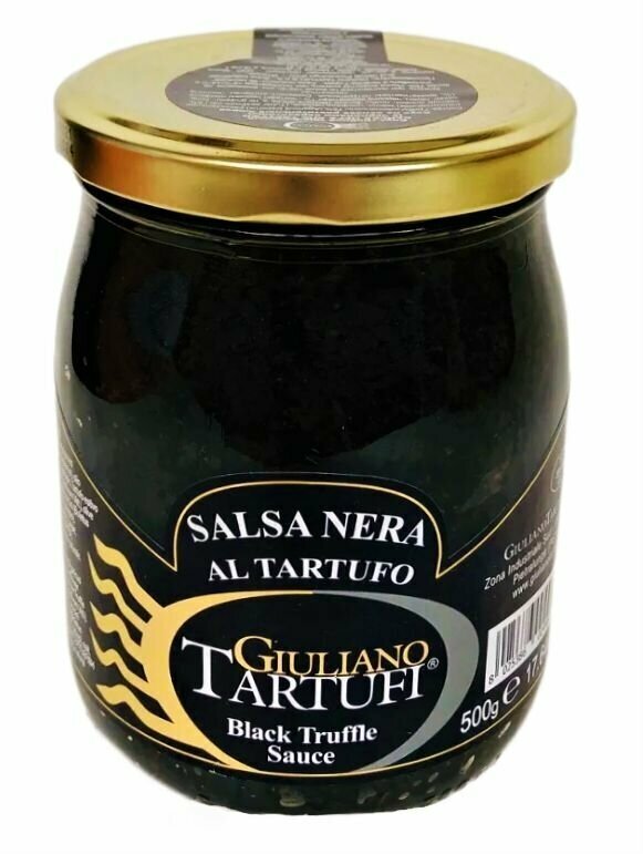 Соус грибной трюфельный (трюфельная паста) с чернилами каракатицы Salsa Nera al Tartufo, Giuliano Tartufi, Италия, 500 г