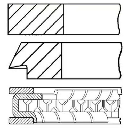 GOETZE 08-307800-00 Комплект поршневых колец для 1 цилиндра