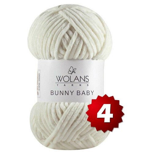 Пряжа Wolans Bunny Baby -4 шт, ржавый порошок (34), 120м/100г, 100% полиэстер /плюшевая пряжа воланс банни беби/