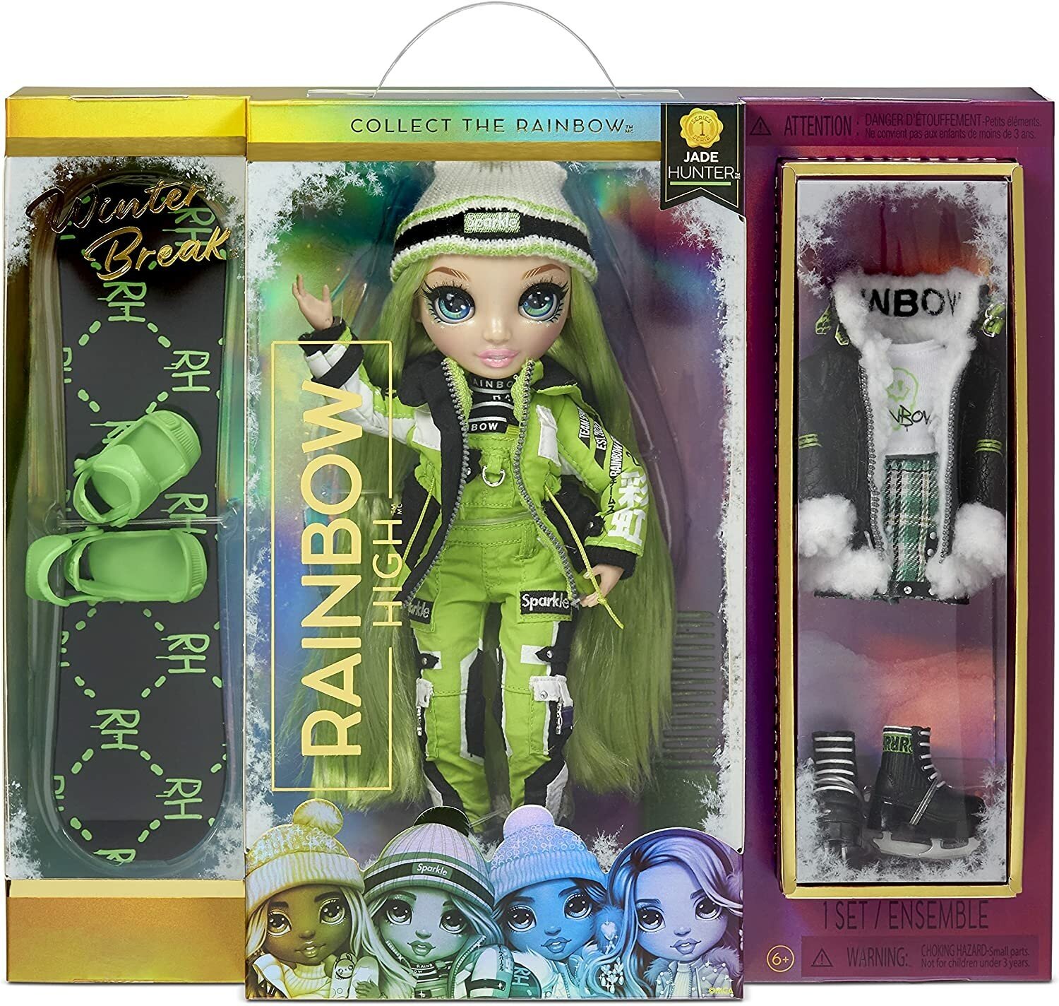 Кукла Rainbow High Jade Hunter Winter Break Fashion Doll Жаде Хантер зеленая