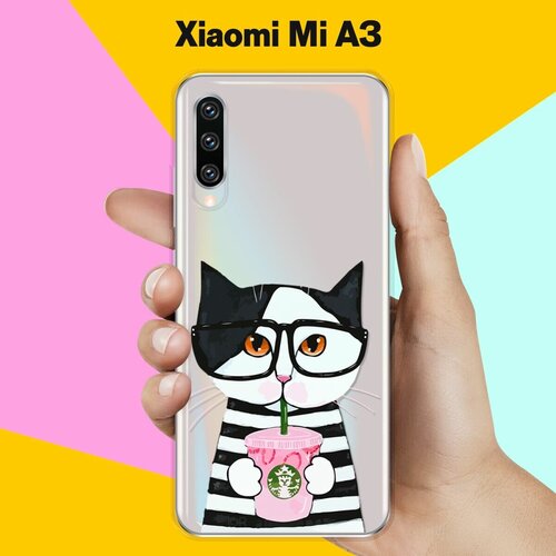 Силиконовый чехол Кот в очках на Xiaomi Mi A3 силиконовый чехол кот в очках на xiaomi redmi 9