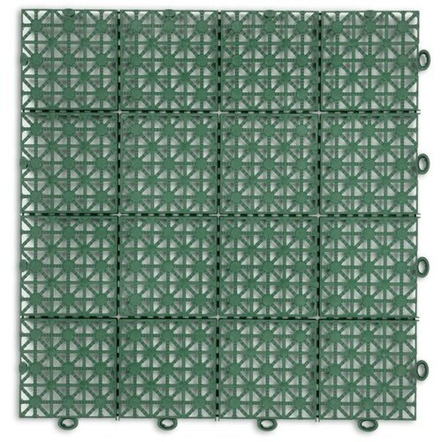 Модульное покрытие, 30 x 30 x 1,5 см, пластик, зелёное, 1 шт.