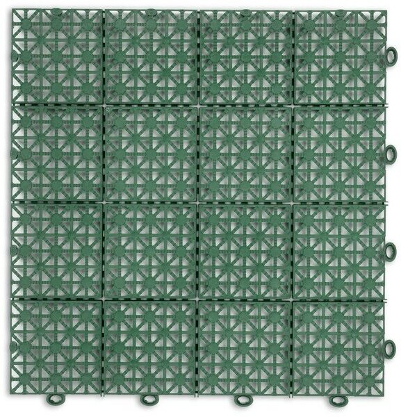фото Модульное покрытие, 30 × 30 × 1,5 см, пластик, зелёное, 1 шт.