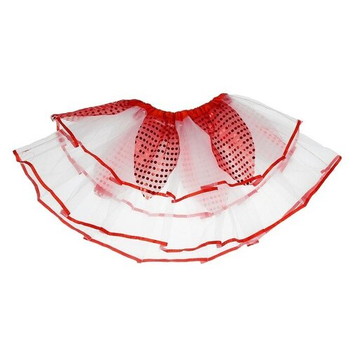 фото Карнавальная юбка "цветочек" 2-х слойная 4-6 лет, цвет красный 3538154 сима-ленд
