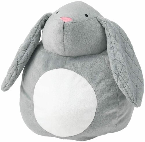PEKHULT светодиодный ночник-мягкая игрушка IKEA, 19 см, серый кролик/с батарейным питанием