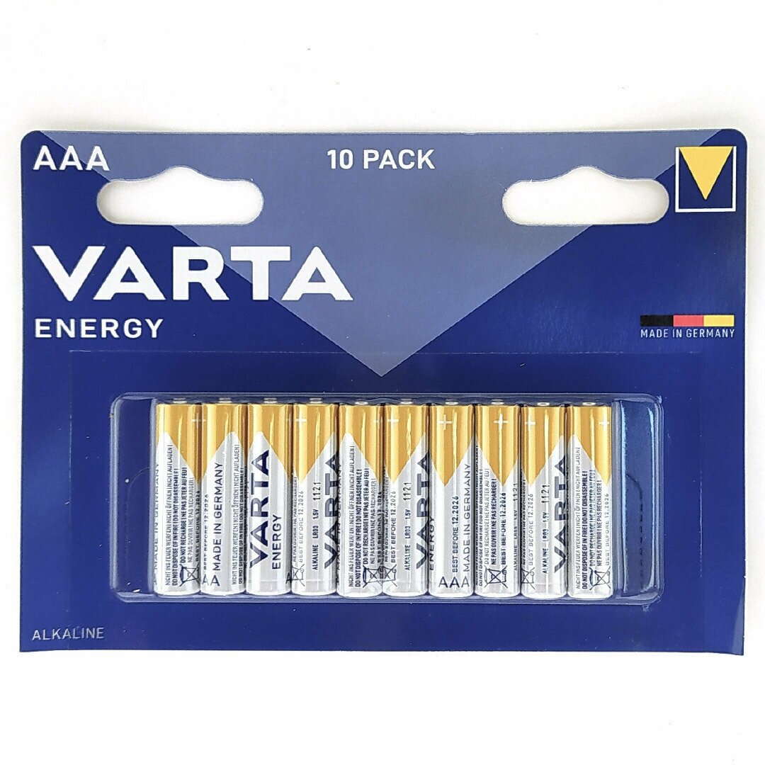 Батарейка Varta ENERGY LR03 AAA BL10 Alkaline 1.5V (4103) (10/200) Varta ENERGY LR03 AAA (04103229491) - фото №9
